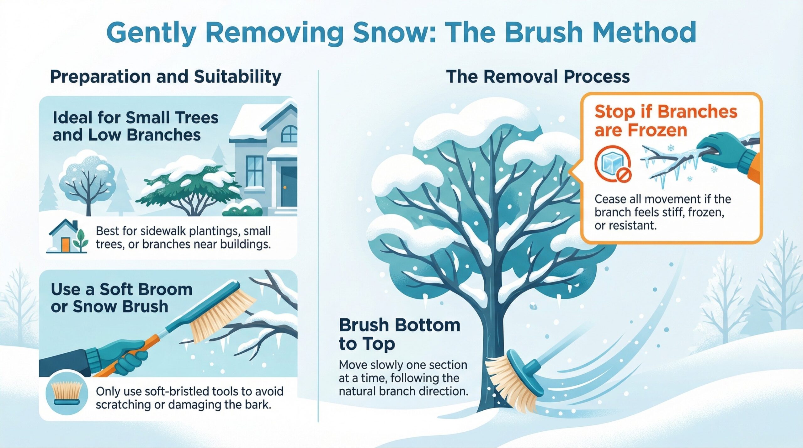 removing snow from trees