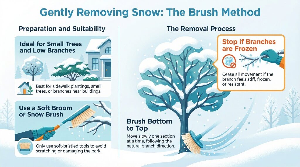 removing snow from trees