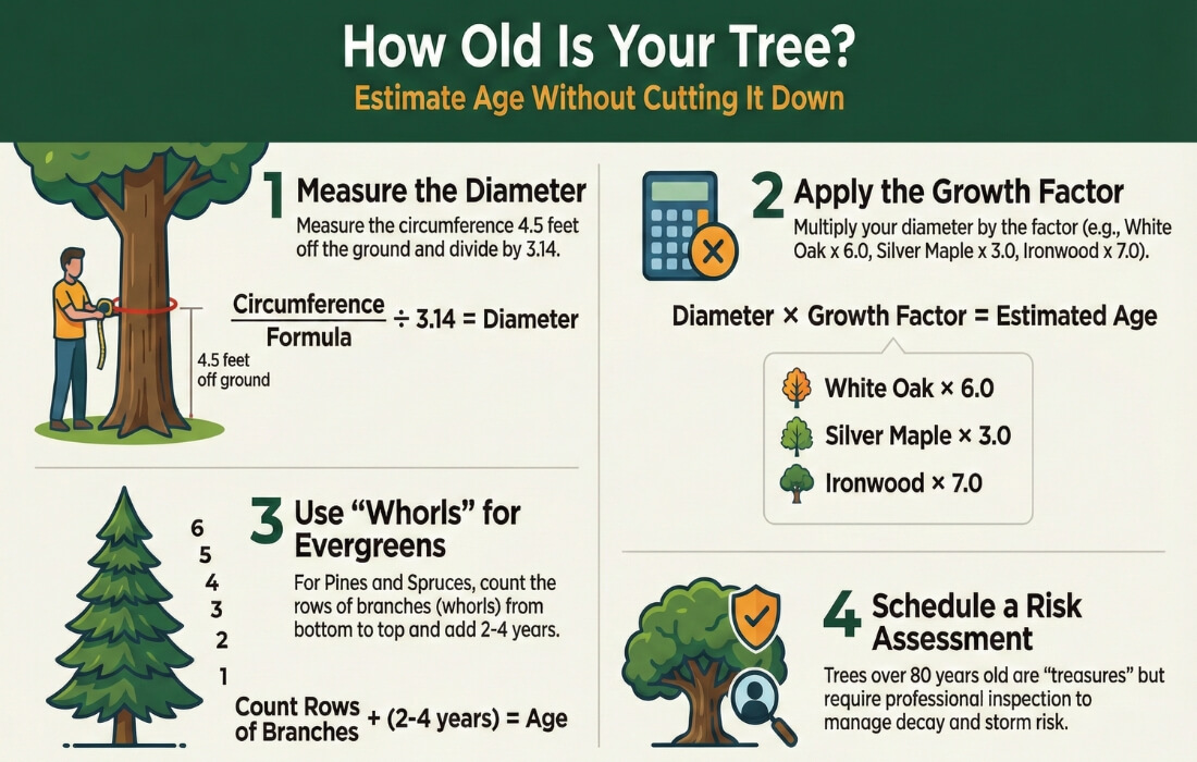 how to estimate tree age without cutting it down.